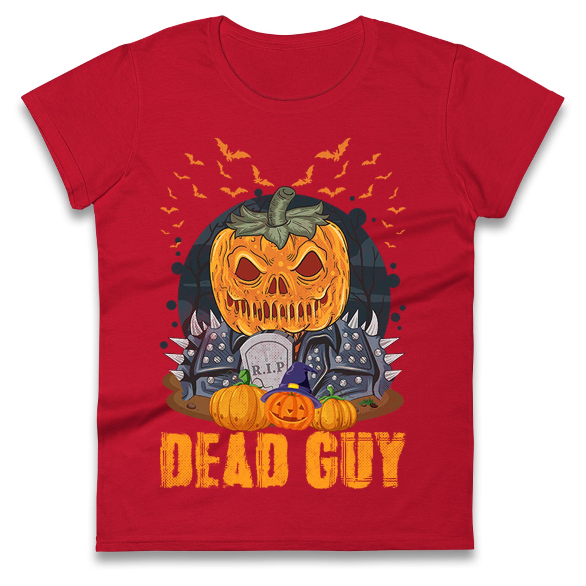 Scary Pumpkin Dead Guy Halloween Womens T Shirt Mens Tops Tees Unisex L