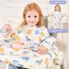Waterproof Baby Feeding Bib Apron Smock, Full Coverage Mess-Free Bib with Table Cover for Kids 8M-5Y Boys Girls