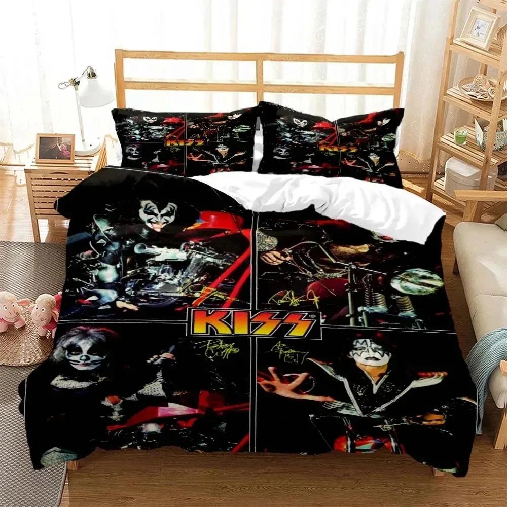 Kuss Band Rock 3D Printed Bedding For Boys Queen Bedding Set Soft And Comfortable King Size Bedding Set