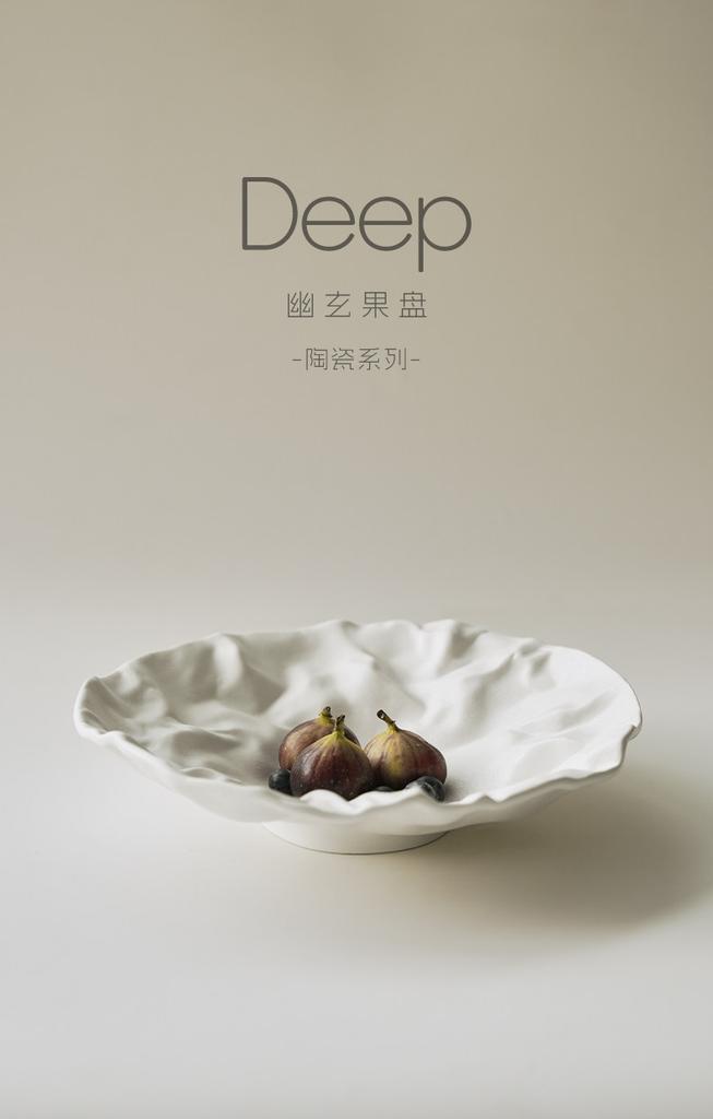 BRCeramic Fruit Plate Porcelain Plate Folded Pattern Dining Plates Dishes Kitchen Plates Dishes White Porcelain Tray TablewareEY