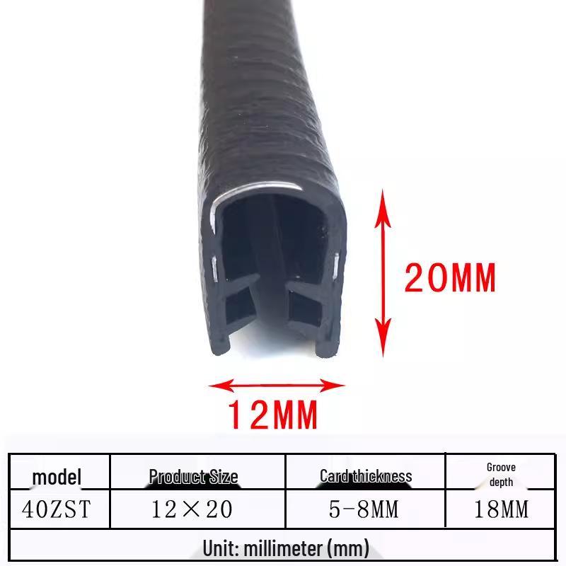 

U-подібний гумовий захисний ущільнювач кромки з вбудованим залізним листом для механічного листового металу та кабельного лотка з нержавіючої сталі