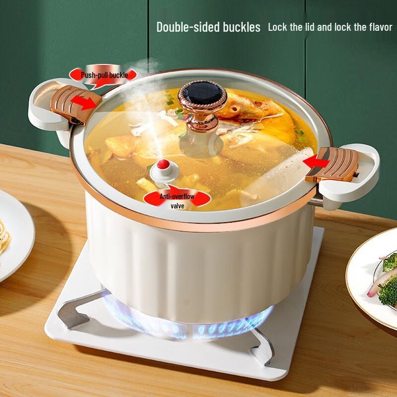 Wutuo Cocotte Multifonctionnelle en Fonte 8L à Micro-Pression