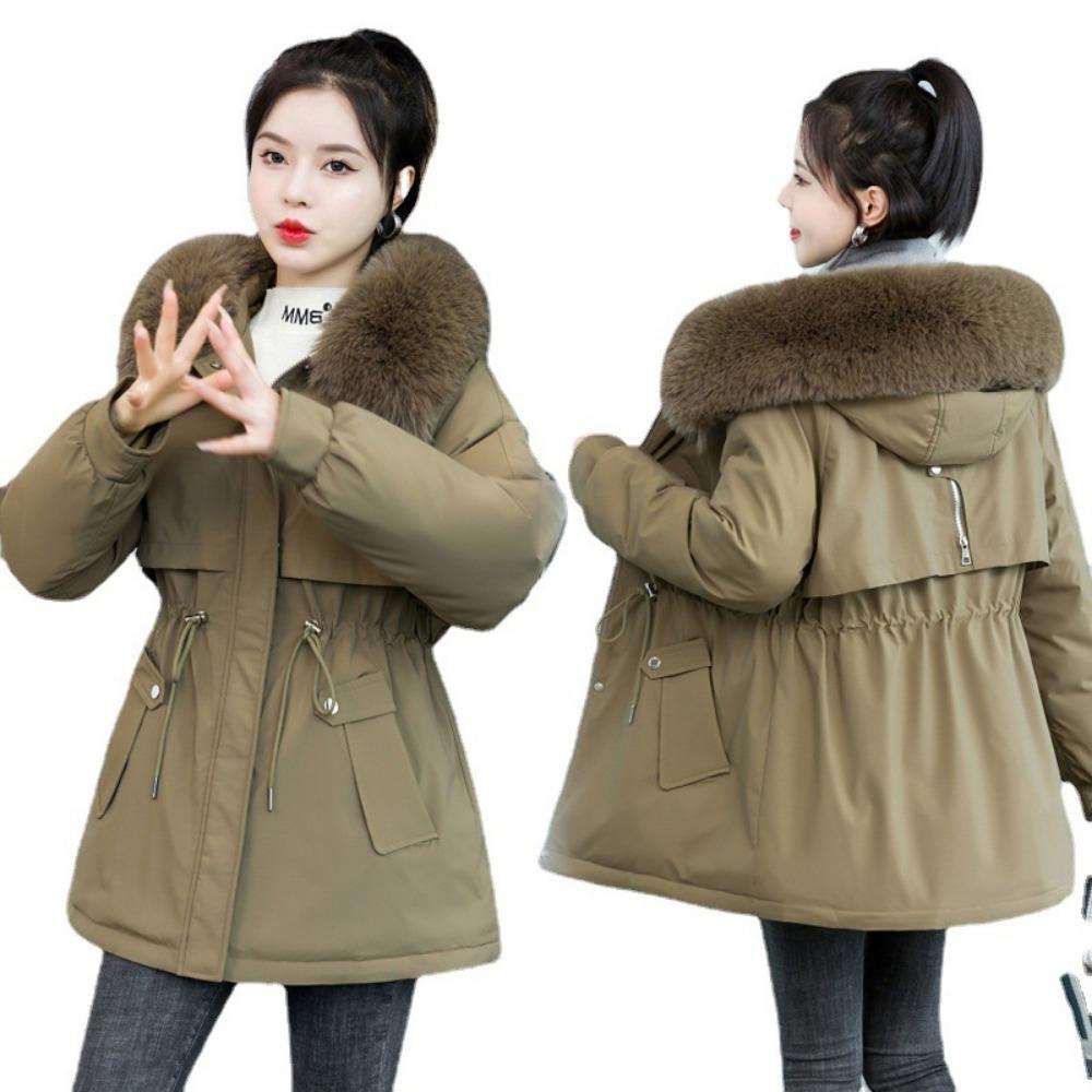 The New Pie Overcomes the Coat for Women's Medium and Long Korean Version of the Waist Cotton-padded Jacket with Down Cotton-padded Jacket.