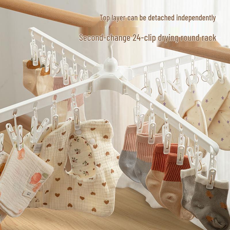 Rotatable Baby Clothes & Diaper Drying Rack - Multi-Size Newborn Towel Rack