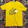 Vintage Tour De France T-Shirt Yellow Graphic Tee Size L