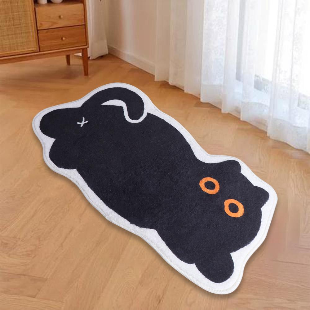 

Non-Slip Floor Carpet Absorbent Floor Rugs Home Decoration Cat Shaped Floor Mat Household чорний