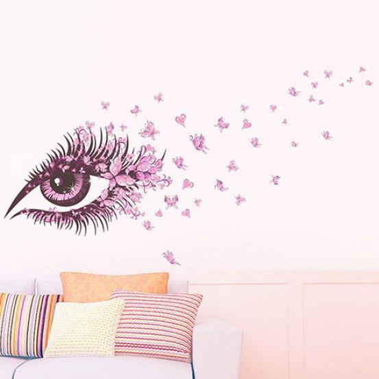 Romantic Beautiful Eye Butterfly Heart Home Decor Mural Art Decal Wall Sticker KTY