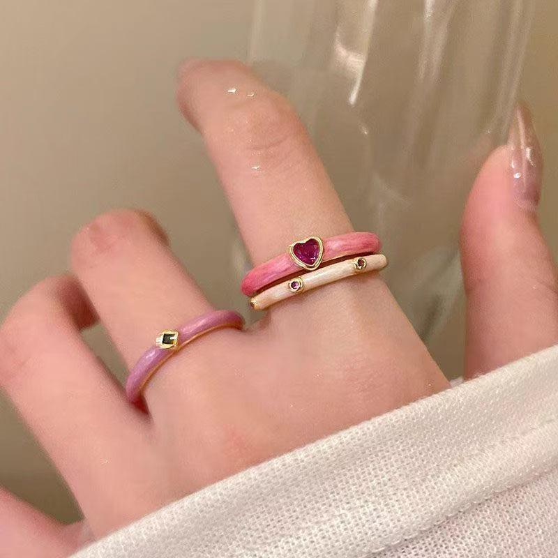 Bunter Zirkonia-Regenbogen-Offenring für Damen – Süßes, Cooles Stapelbares Design