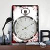 Silver Pocket Watch Tinplate Poster Customized Wall Art Vintage Metal Signs Retro Tin Plaque for Decoration Room Desk Decor Home