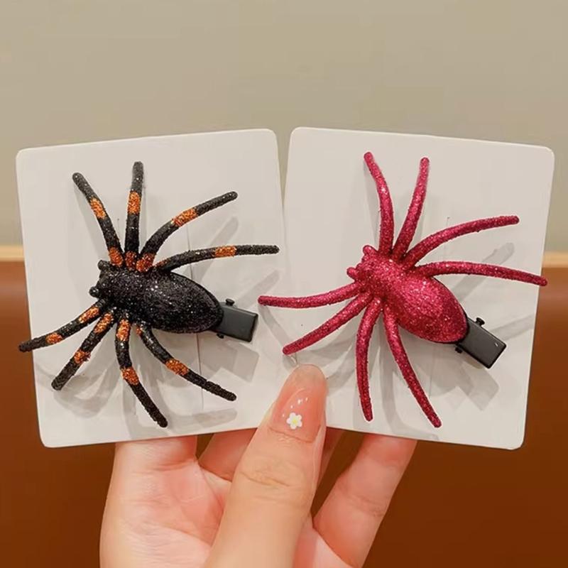 Goth Simulation Spiders Shape Hairpins Hot Girls Punk Duckbill Hair Clip Halloween Ponytail Bangs Hair Clip for Woman