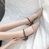 Spetsiga damsandaler låga klackar fest sandaler dam gladiator sandal designer sommarpumps slingback klännings tofflor