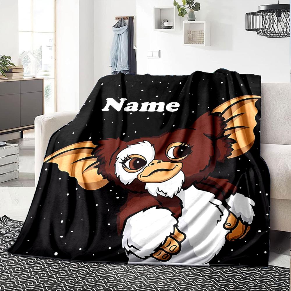 Custom Name Gremlins Theme Printed Blanket - Perfect for Couch, Bed, Travel & Outdoor Use | Machine Washable, Cozy & Durable.
