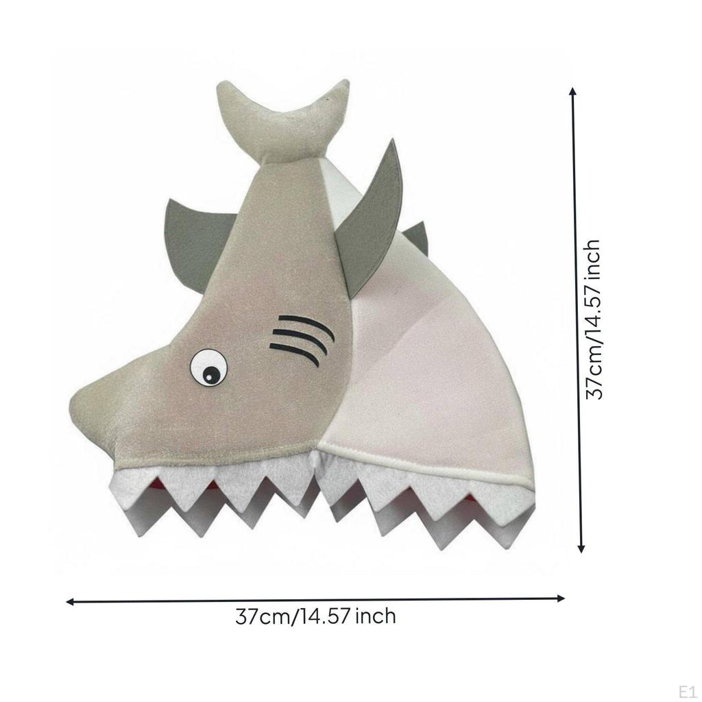 Soft Shark Head Hat Cute Photo Prop Animal Headwear for Christmas, Party