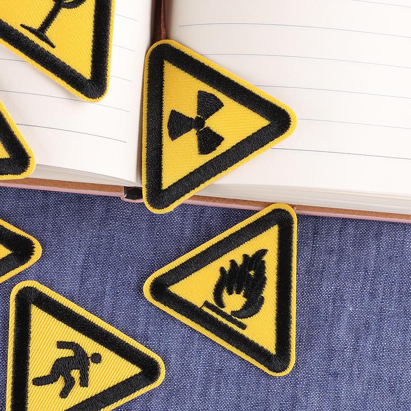 Firefighting Triangle Embroidered Patch - Sew-on Fabric Emblem for Clothing Accessories