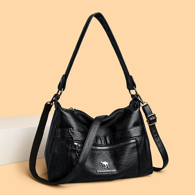 Soft Leather Underarm Shoulder Bag Mother Bag Women's Multi-Layer Large Capacity Crossbody Bag