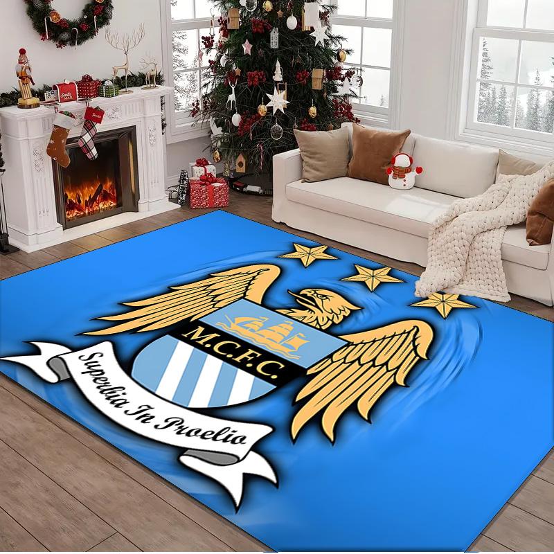1PC rug Manchester City Crest Carpet, Chair Rug,Area Rug for Office Bedroom living rooms bedroom, Doormat decor Christmas fan gifts