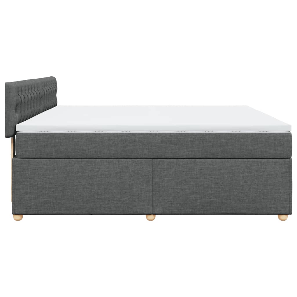 Box Spring Bed with Mattress Dark Grey 180 x 200 cm Fabric