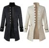Popular Steampunk Retro Men's Overcoat - Solid Color Medieval Costume