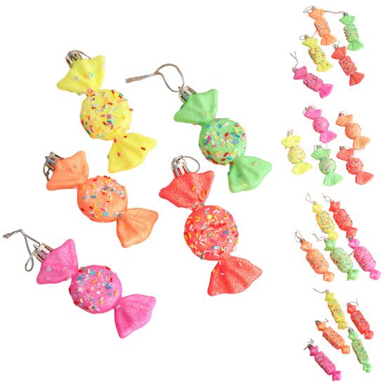 5 Pcs Christmas Candy Ornaments Plastic Candy Cane Christmas Tree Hanging Decor for Xmas Birthday Party Wedding Supplies
