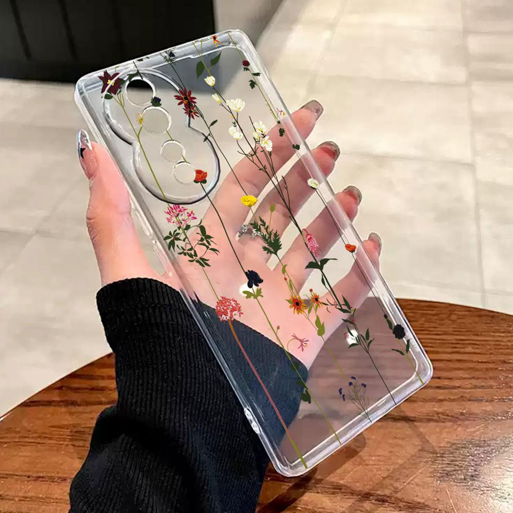 Couple Rose Flower Phone Case For Honor 400 Lite 200 Pro 90 Smart 70 X7 Oil Painting Clear Transparent Soft Cover Honor 400Pro