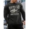Trendy New Long-sleeved T-shirt Men's Long-sleeved Men's Printed Round Neck T-shirt Trend Versatile Casual Tops Men's T-shirt