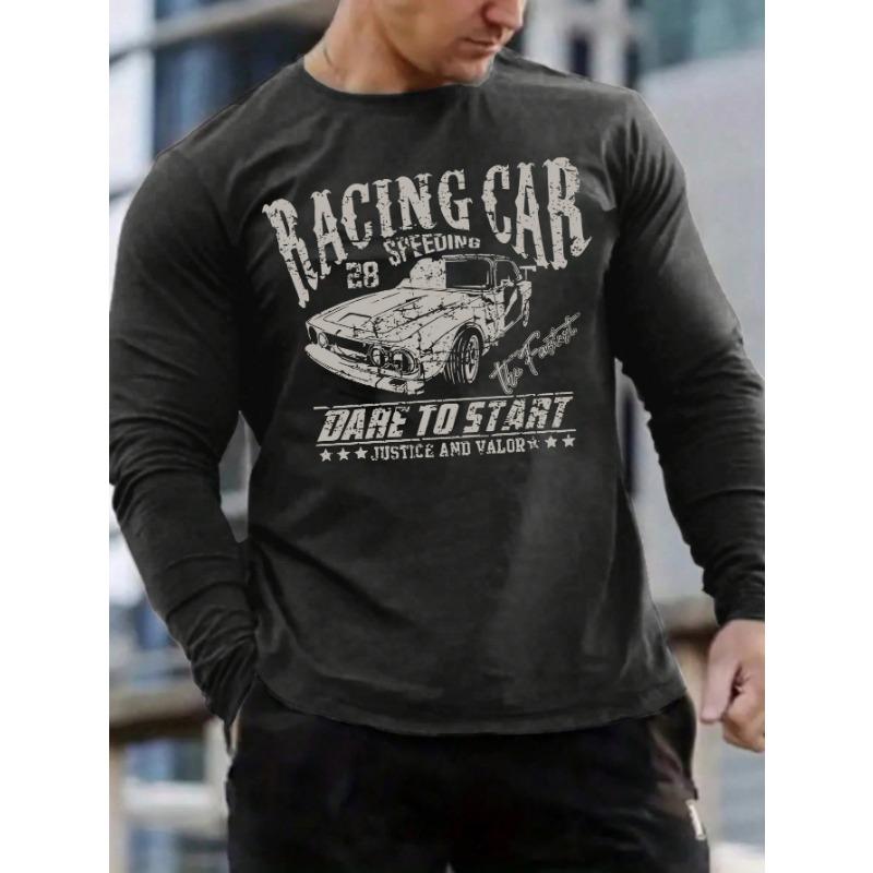 Trendy New Long-sleeved T-shirt Men's Long-sleeved Men's Printed Round Neck T-shirt Trend Versatile Casual Tops Men's T-shirt