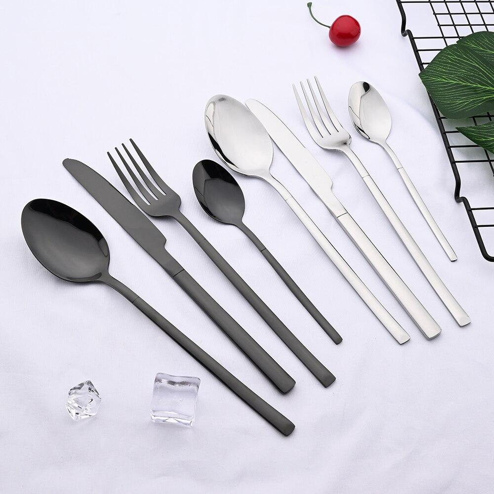 Family Dinnerware Set Stainless Steel Set Knife Fork Spoon Cutlery Kitchen Home Party Tableware Western Food Flatware Set
