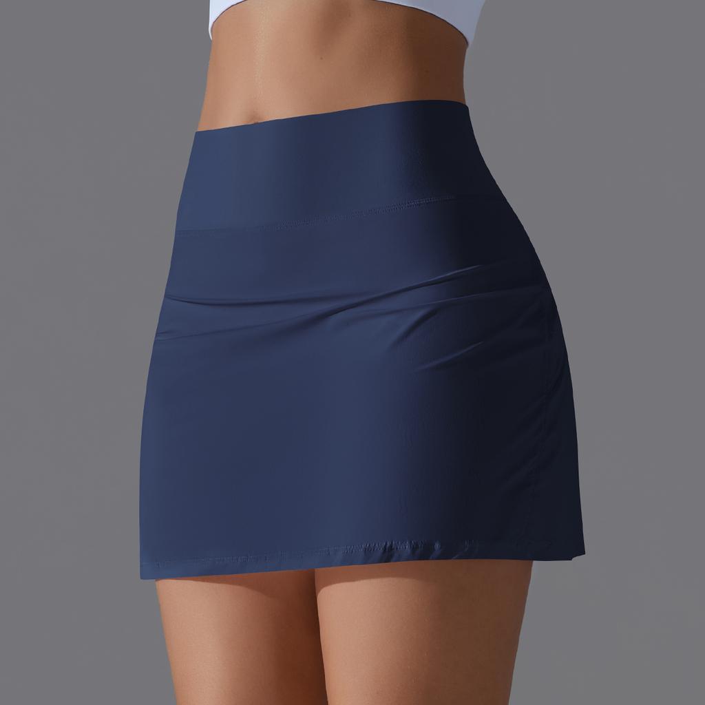 Auroth Women Sports Short Skirts With Porkets Elastic Push Up Yoga Sports Skirts Black Summer Girl Skirts