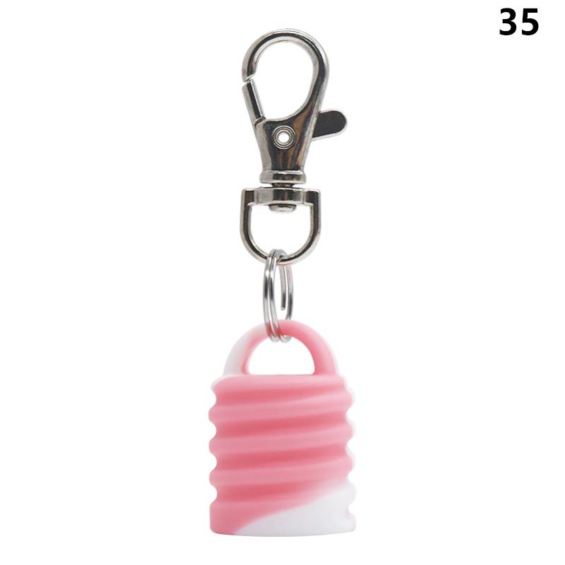 High Quality Practical Silicone Keychain Cap Portable Durable Holder Keychain Compatible For Lip Balm Lipstick Storage Cap
