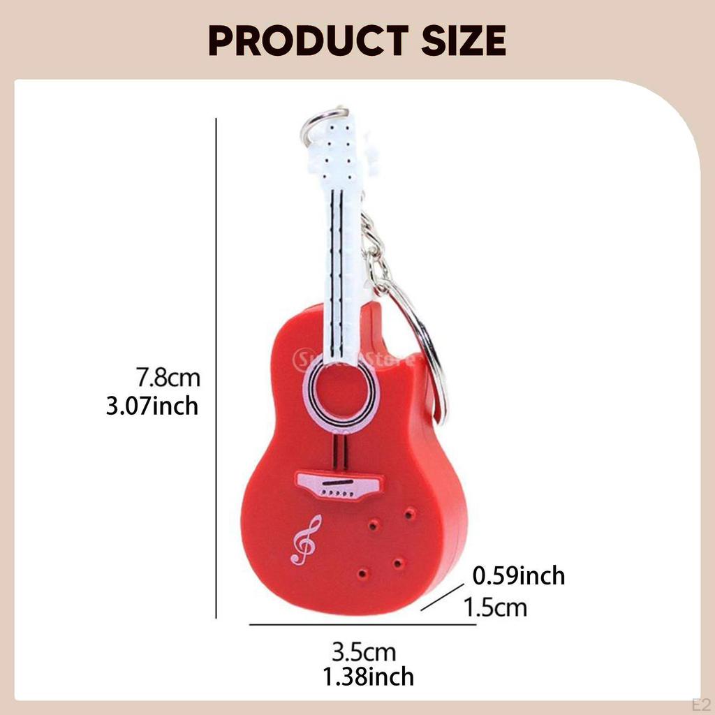 3 Stück Kleine Gitarren-Schlüsselanhänger Partygeschenke für Handtasche Geldbörse