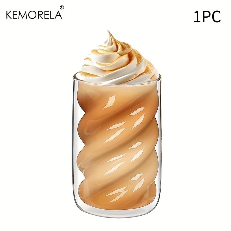 

KEMORELA Двустенная кофейная чашка, 1/2 шт., 320 мл, Чашка для капучино, Спиральная чайная чашка, Подходит для латте, холодного чая и кофе холодного заваривания 320ML