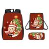 Christmas Backpack Cartoon Shoulder Bag Pencil Case Three Piece Set