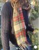 Vintage American Red Plaid Tassel Scarf Shawl: Chic, Warm & Festive Accessory