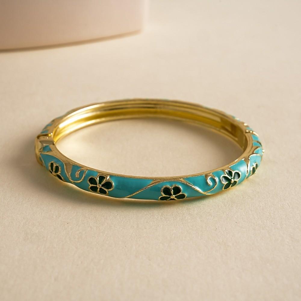 Traditional Vintage Cloisonne Bangle Chinese Women's Hand Bracelet Flower Bangle Jewelry Gifts