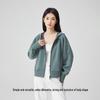 Orchid Essence Women's Sand Washed Modal Hoodie Cardigan - Casual and Versatile Sweatshirt
