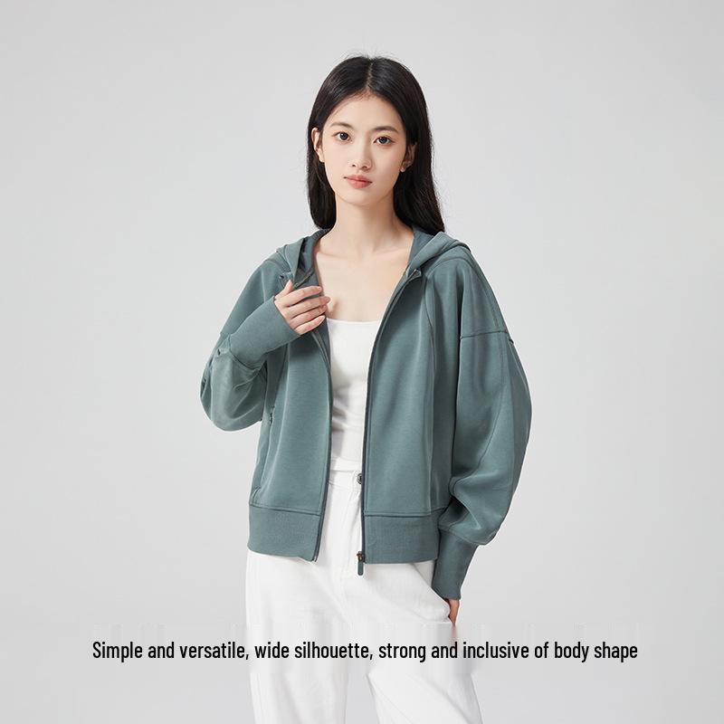 Orchid Essence Women's Sand Washed Modal Hoodie Cardigan - Casual and Versatile Sweatshirt