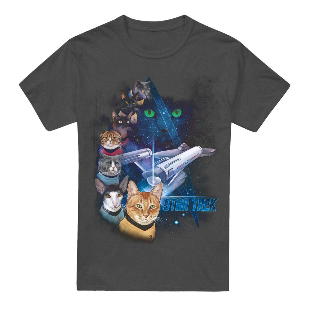 STAR TREK Unisex Adult Feline Galaxy T-Shirt