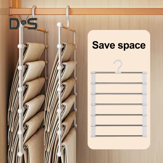 2/3Pcs Trouser Hangers with Rotatable Hooks Space-saving Foldable Design Multipurpose Skirts Scarves Storage Holders