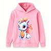 Cartoon Cute Little Dragon Print Kids Unisex Hoodie, Casual Long Sleeve Pullover Sweatshirt for Boys Girls, Cozy Loose Fit Outerwear for Daily Wear Ho