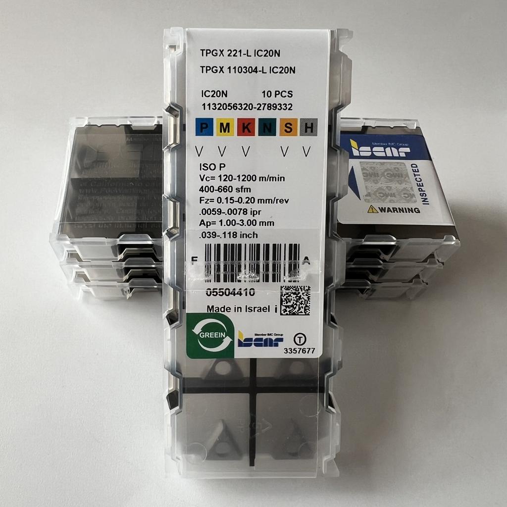ISCAR / TPGX110304-L IC20N / Industrial indexable carbide inserts 10 Pcs