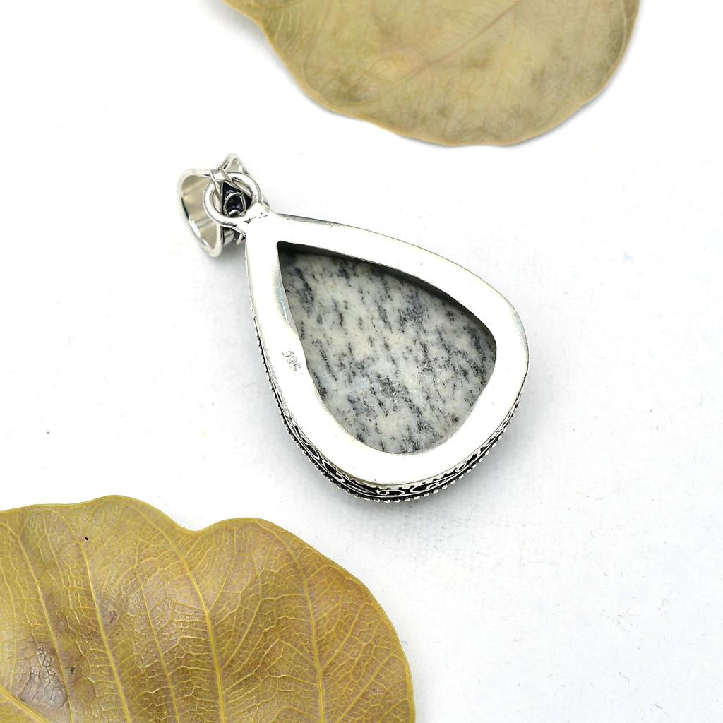 K2 Azurite Gemstone Pendant Gemstone : 925 Sterling Silver Handmade Jewelry Pendant