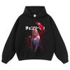 Unisex Oversized Cotton Hoodie With Anime Character Print Loose Fit Long Sleeve Streetwear Teens Adults