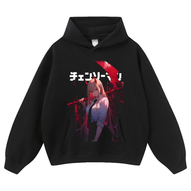 Unisex Oversized Cotton Hoodie With Anime Character Print Loose Fit Long Sleeve Streetwear Teens Adults