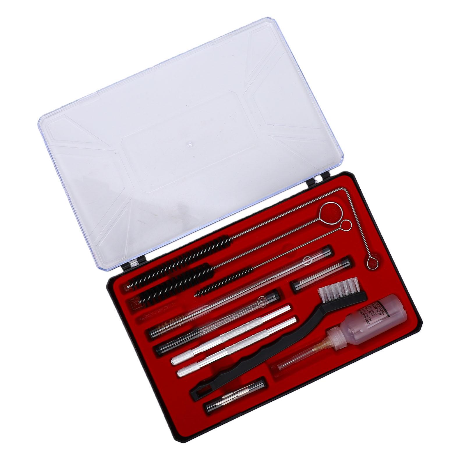 Spray Gun Cleaning Kit Nylon Brass Cleaner Brushes Needles Lubrication Bottle Airbrush Cleaning Kit for Maintenance