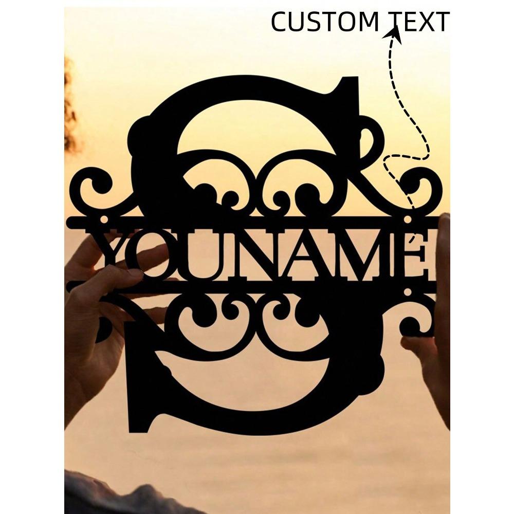 Custom Iron Art Wall Decor, Personalized Metal Logo Sign for Home Garden Bar, Modern Abstract Letter Ornament, Unique Gift Idea