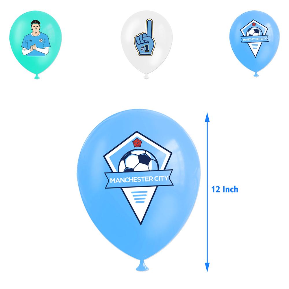 32 Stück Manchester City Ballons Enthalten ein Banner, Kuchenaufsätze, Ballons