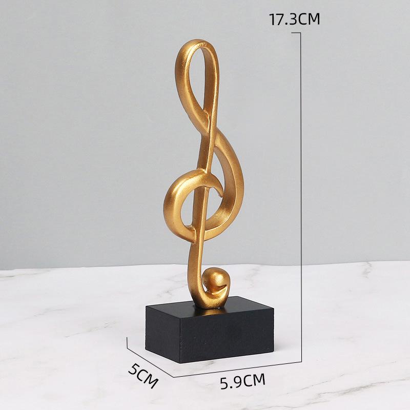 Light Luxury Musical Note Ornament - Resin Craft Piano Shop Décor
