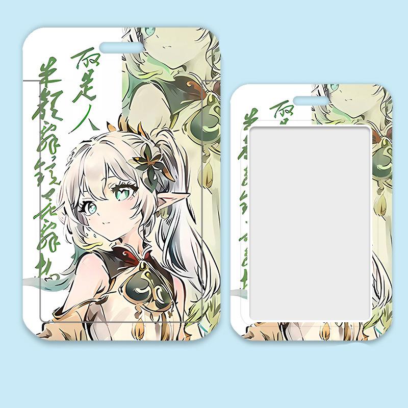 Game Genshin Impact Card Sleeve Business Retractable GanYu Credit Card Holders Bank ID Cover Cases Holders Bus Card Organizer