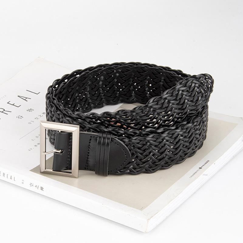 Women's Korean Style Fashion Braided Belt Fashionable Versatile Dress Accessories Without Punching Women's Belt