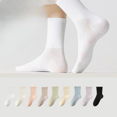 Female Spring and Summer Light Breathable 10A Anti Bacterial Anti Odor Solid Color Stockings